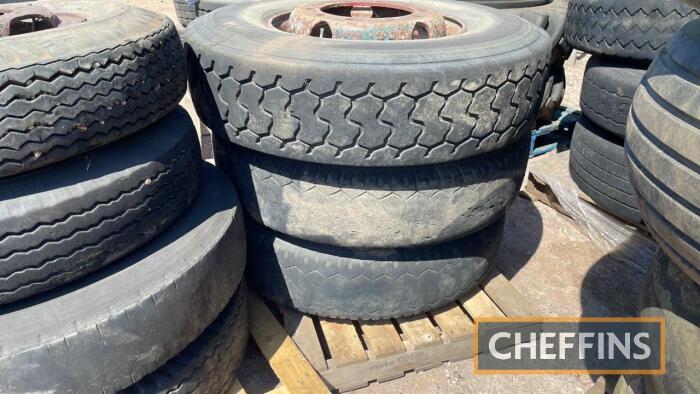 3no. 12R 22.5 Wheels & Tyres UNRESERVED LOT