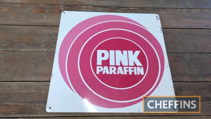 Pink Paraffin single sided aluminium sign, 16x16ins