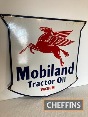 Mobiland Tractor Oil reproduction enamel sign, 29x30ins