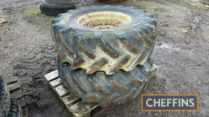 2no. Michelin 375/75 R20 x N27 6 Stud Tyres & Rims UNRESERVED LOT