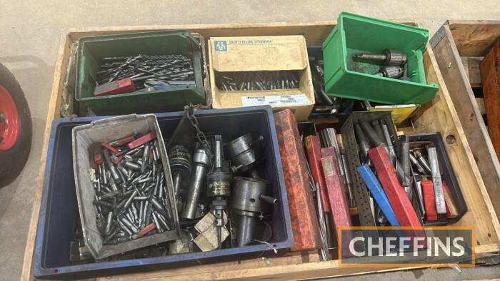 Various Drill Bits, Taps, Reamers, Chuck Holders