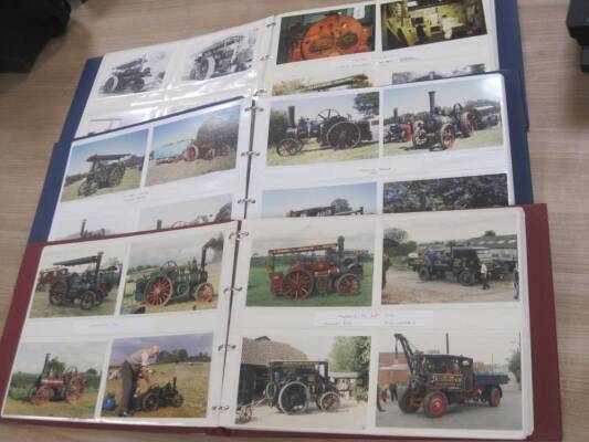 Approx 850 traction engine photos (colour) in 3 albums 1987-94, photos taken by well known enthusiast Roger Newbery c/w annotations