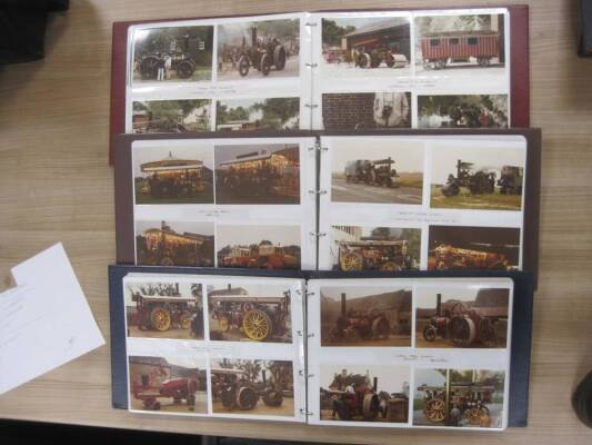 Approx 800 traction engine photos (colour) in 3 albums 1983-86, photos taken by well known enthusiast Roger Newbery c/w annotations