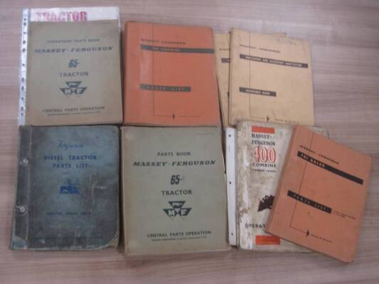 Ferguson and Massey Ferguson; tractor, combine, baler parts books, TEF 20, 65, 780 etc (10)