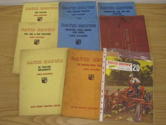 David Brown tractor parts catalogues, 990, 301C/D, 40TD/4/40, 950/880/850, 2D (inc' brochure)