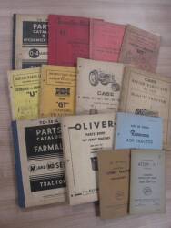 Tractor parts books, manuals etc, Farmall, MM, Barford, Case D&L, McCormick-Deering etc