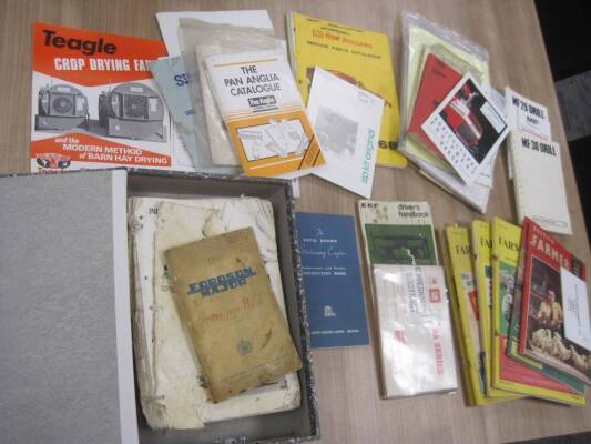 Qty of agricultural literature covering Massey Ferguson implements, Stanhay, Fordson Major instruction books etc