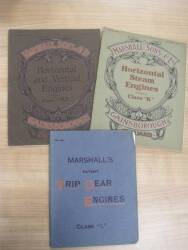 Marshall Horizontal and Vertical Engines Class MP, Horizontal Steam Engines Class K and Patent Trip Gear Engines Class L, 3no. illustrated catalogues