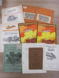 Clayton thrashing drums and chaff cutters, various brochures and instructions, various bygones