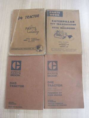 Caterpillar D4, D4E. D4D, 977 and 977A parts books (4)