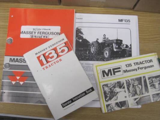 Massey Ferguson 135 parts book, instruction book, lube chart etc