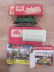 Hornby Dublo 2207 0-6-0 tank locomotive t/w 2-rail switch point (NOS) and 2 catalogues