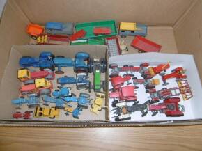 Qty Corgi, Matchbox and Dinky tractors and trailers