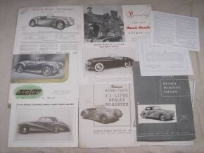 Healey, Healey Tickford, Nash-Healey, brochures, flyers and cuttings 1950s