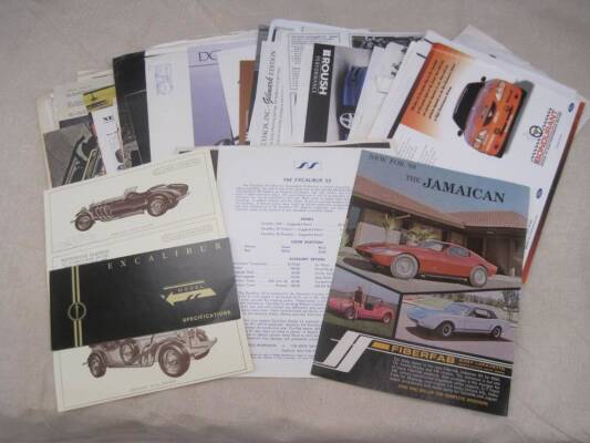 American kit cars, a large qty brochures, flyers and cuttings 1960s onwards