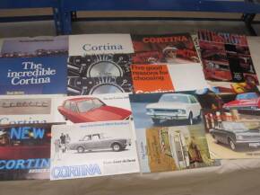 Ford Cortina, a comprehensive range of catalogues 1967-68 t/w press cuttings etc, rare brochures