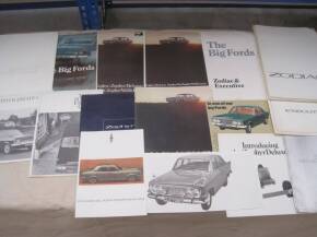 Ford Zephyr and Zodiac, a good range of brochures 1967 onwards t/w press cuttings etc