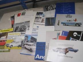 Ford Anglia, Dormobiles, range brochuers GT40 press releases etc 1960s/70s