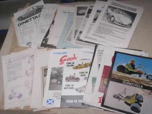 Ginetta and various 'fun' vehicle brochures, flyers, cuttings etc