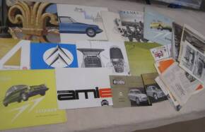 Citroen brochures, flyers, cuttings etc mainly 1960s, DS, 2CV, Bijou, Ami etc