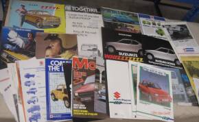 Suzuki car brochures 1959-1980s t/w press cuttings, press packs etc