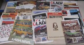 Lada car brochures 1970s/80s t/w press cuttings etc, various languages