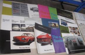 Volkswagen brochures, flyers, cuttings etc mainly 1960s, Beetle, Dormobile, 1600S etc