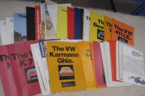 Volkswagen brochures dating from 1970s, Karmann Ghia, Beetle 411LE etc etc