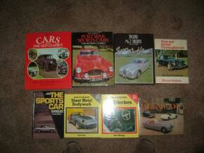 Qty general motoring books to include; Post War Sports Cars by Eric Dymock, The Jaguar XKS by Paul Skiliter etc