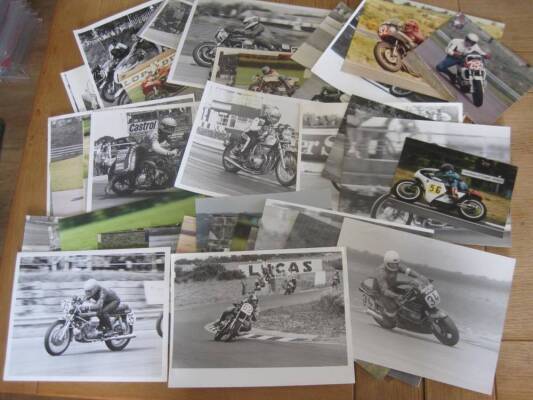 Racing action photos from the open face helmet era, black and white inc' later copies and agency images