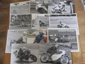 Full face helmet era racing action photos, all formats, many types of machines