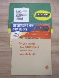 Chevrolet, c1930 16pp illustrated commercial vehicles brochure t/w Kew Dodge 5&6t 1954 brochure and Studebakers New 1949 Trucks fold out brochure (3)