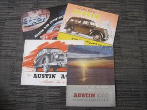 Austin A30 Countryman, Hire Car, A90 and A90 Atlantic, 4 colour brochures