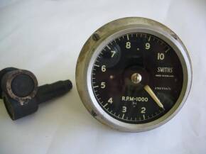 Smiths Revolution Indicator (tacho) 3ins T type magnetic ATRC 4241/N with racing anti-vibration mounted t/w brochure, appearing sound, stored last 45 years