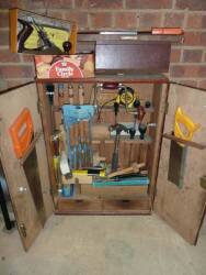 Woodworkers tool cabinet and contents