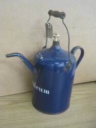 Rare 5litre petroleum can in cobalt blue stove enamel