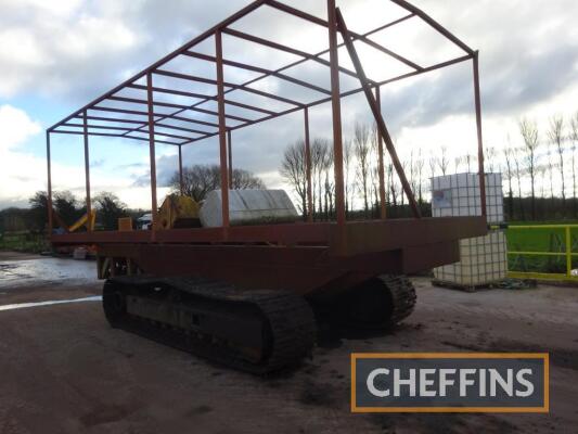 Metal tracked harvester rig. with 6cyl Perkins Engine and Hymac undercarriage