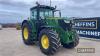 John Deere 6195R Tractor c/w 50k, front & cab suspension, front linkage Reg. No. SR19 RKV Ser. No. IL06195RVKU940798