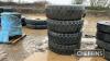 4no. 15.5 R25 Industrial Wheels & Tyres with 5 Stud Rims Ex 535-95 - 2