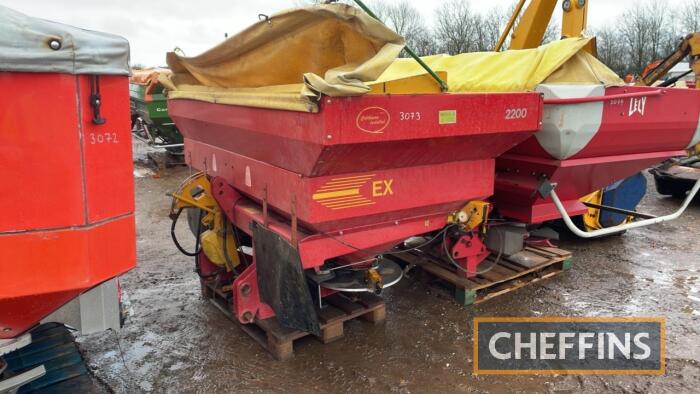 KRM Bogballe EX2200 Fertiliser Spreader c/w control box & manuals in office