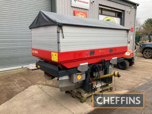 2013 Vicon RO-EDW Rota Flow mounted fertiliser spreader with, 4 x 5tonne weigh cells, single central reference sensor, border spread, road lights, stone guards, 1,875ltr hopper capacity, 3 x 675ltr hopper extensions, hopper cover, 12-45m spread width, Foc