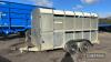 Ifor Williams tandem axle 12' livestock trailer with chequer plate floor, front inspection doors, internal dividing gate, rear gates, road lights, side marker lights and screw type jockey wheel Serial No. 80K600000U0221568 - 3