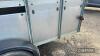 Ifor Williams tandem axle 12' livestock trailer with chequer plate floor, front inspection doors, internal dividing gate, rear gates, road lights, side marker lights and screw type jockey wheel Serial No. 80K600000U0221568 - 9