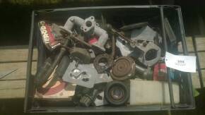 Large box assorted vintage car parts