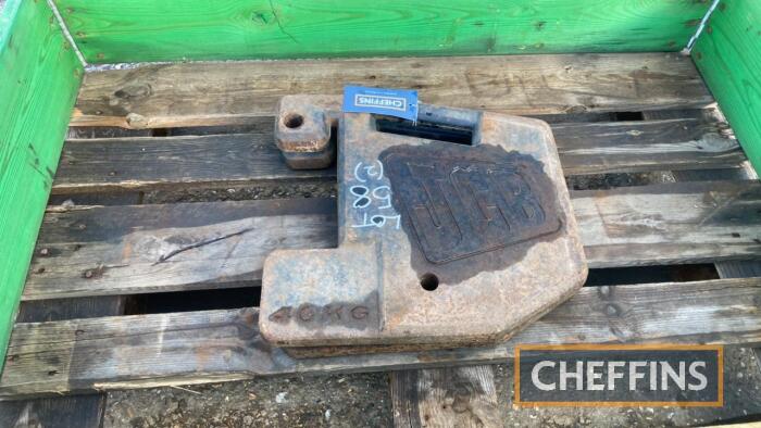 2no. JCB Fastrac 40kg front weights