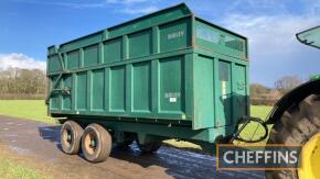 2012 Bailey 14tonne tandem axle steel monocoque tipping trailer with silage sides, hydraulic tailgate, sprung drawbar Serial No. 10931