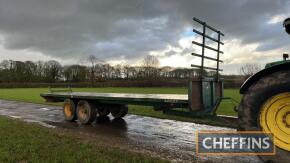 2002 Bailey 12tonne tandem axle steel flatbed trailer, 28ft, with bale ends Serial No. 4635 - 12T