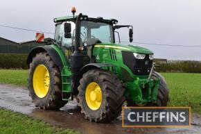 2020 John Deere 6215R Premium AutoPowr 50kph 4wd tractor fitted with front linkage, on 710/70R42 rear and 600/70R28 front wheels and tyres Reg No. OY20 YLD Serial No. 1L06215RVKR940012 Hours: 5,955 FDR: 09/06/2020