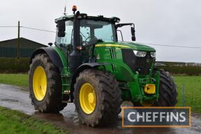 2019 John Deere 6215R Premium 50kph 4wd tractor fitted with front linkage & PTO, on 710/70R42 rear and 600/70R28 front wheels and tyres Reg No. OX19CPY Serial No. 1L06215RVJR923340 Hours: 6,612 FDR: 26/07/2019