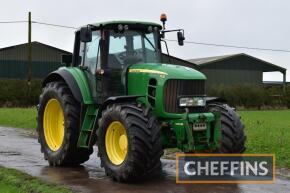 2010 John Deere 7530 AutoQuad 40kph 4wd tractor fitted with Degenhart front linkage, on 650/65R42 rear and 600/65R25 front wheels and tyres Reg No. OU10 GYA Serial No. L07530K646649 Hours: 12,635 FDR: 01/08/2010